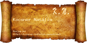 Kocsner Natália névjegykártya